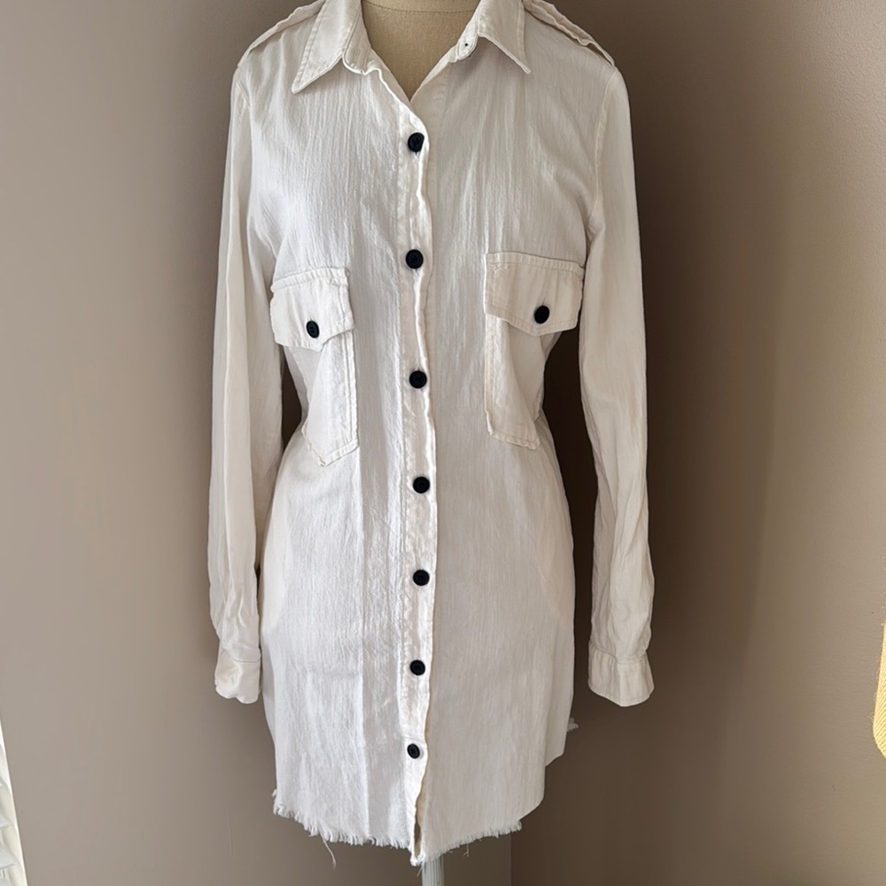 Women's Cream Button-Up Jacket
